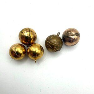 Vintage 1950s Sports Ball Charm Lot CCIL 1957 1958 Champions Sports Gold Tone Pe